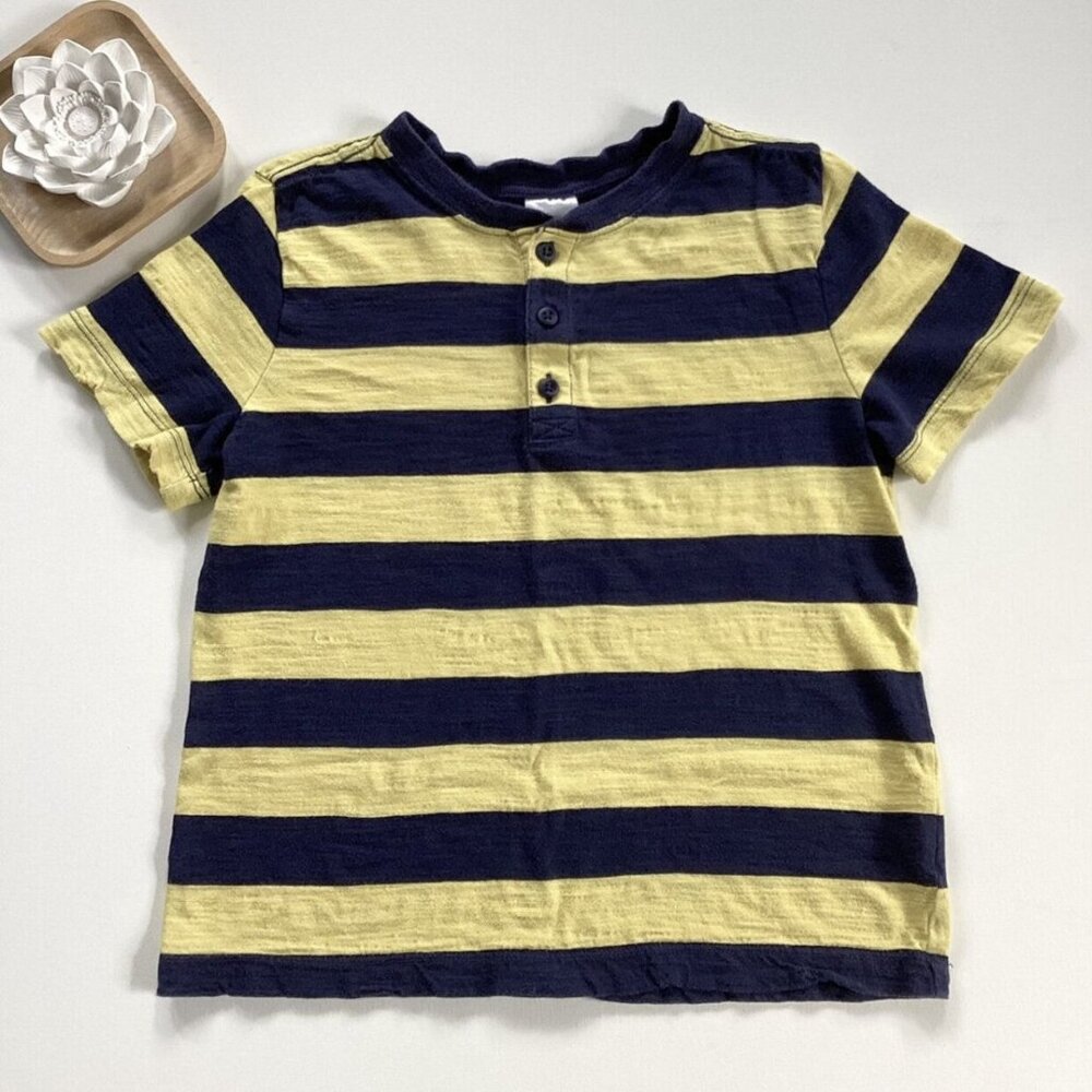 Hanna Andersson Navy Yellow Stripe Henley